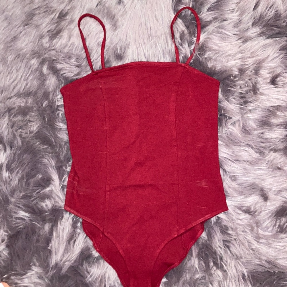 Maroon body suit